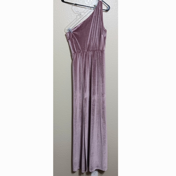 Baltic Born Lilac Purple Velvet One Shoulder Tatiana Maxi Dress - Picture 2 of 4